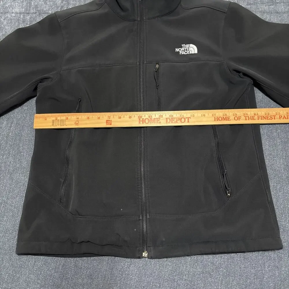 The North Face Black Jacket Mens Size Medium Softshell Fleece Lined Outdoor